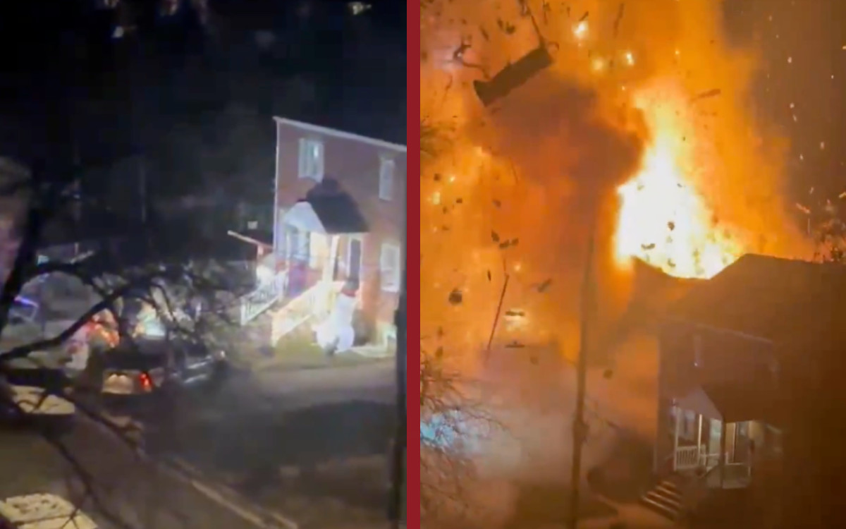 Casa explota durante intento de cateo de la policía | Video