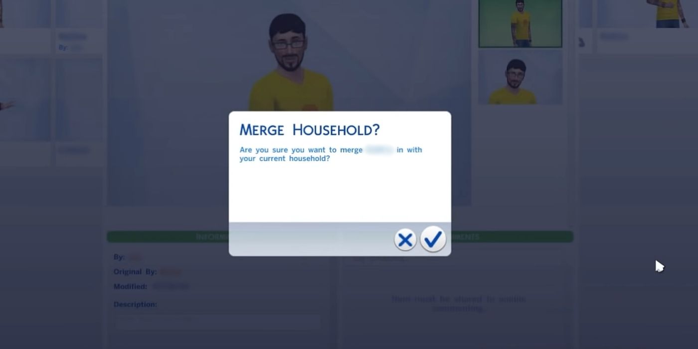 Fusionar mensaje de hogar en Los Sims 4