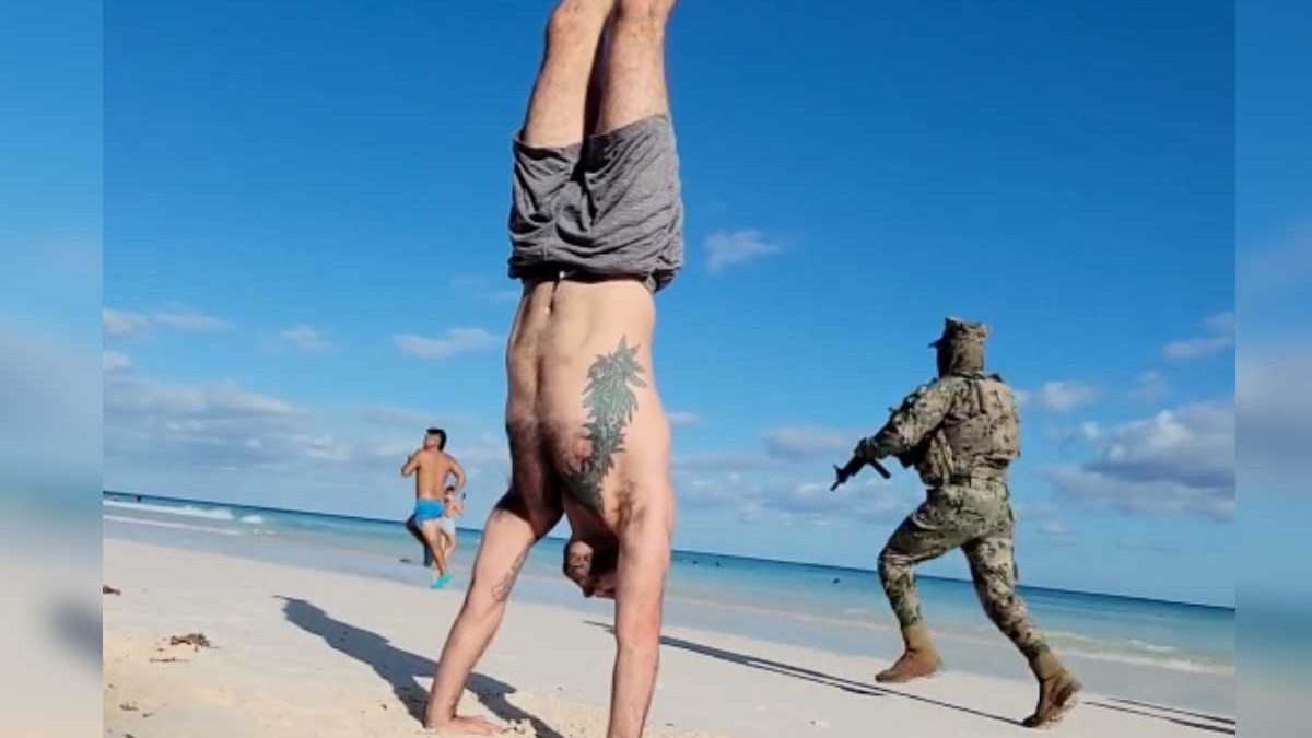 Daba clase de yoga en Tulum... y captó persecución de la Marina