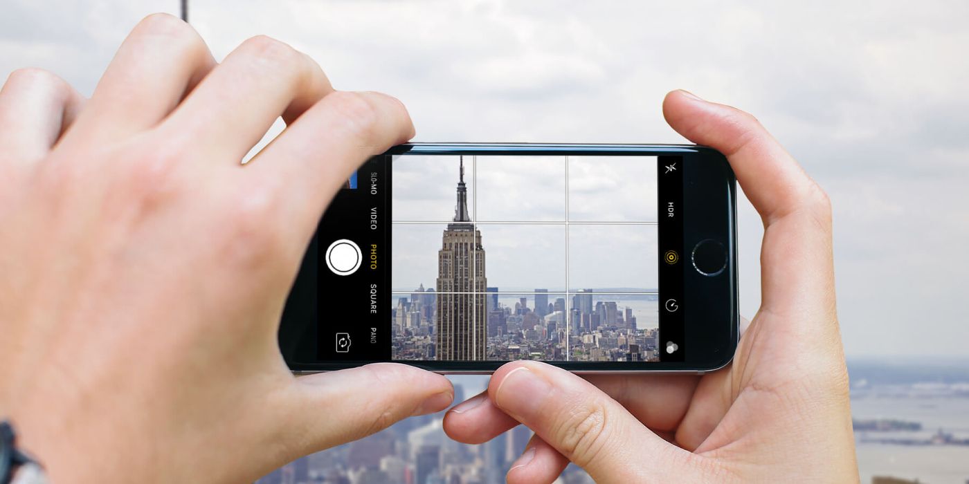 A camera grid used on an iPhone