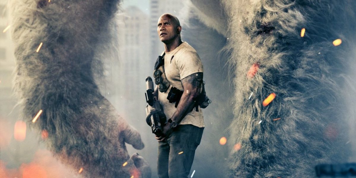 Lo grande se encuentra con lo más grande en el tráiler Rampage de Dwayne Johnson