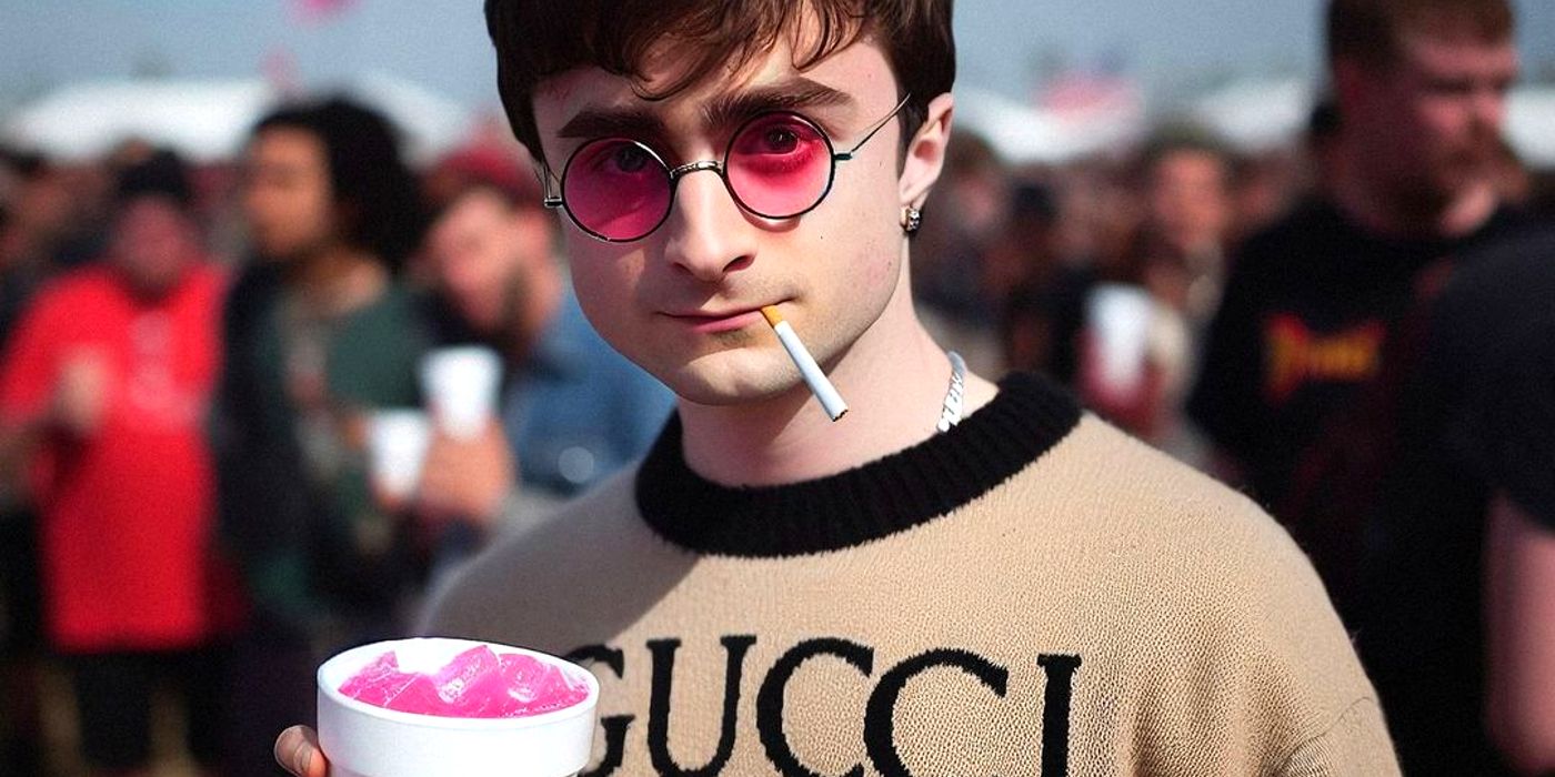 Los personajes de Harry Potter se convierten en bestias exageradas de los festivales de música en un arte extraño