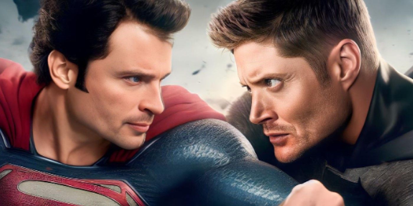Superman de Tom Welling lucha contra Batman de Jensen Ackles en el nuevo fan art de Smallville