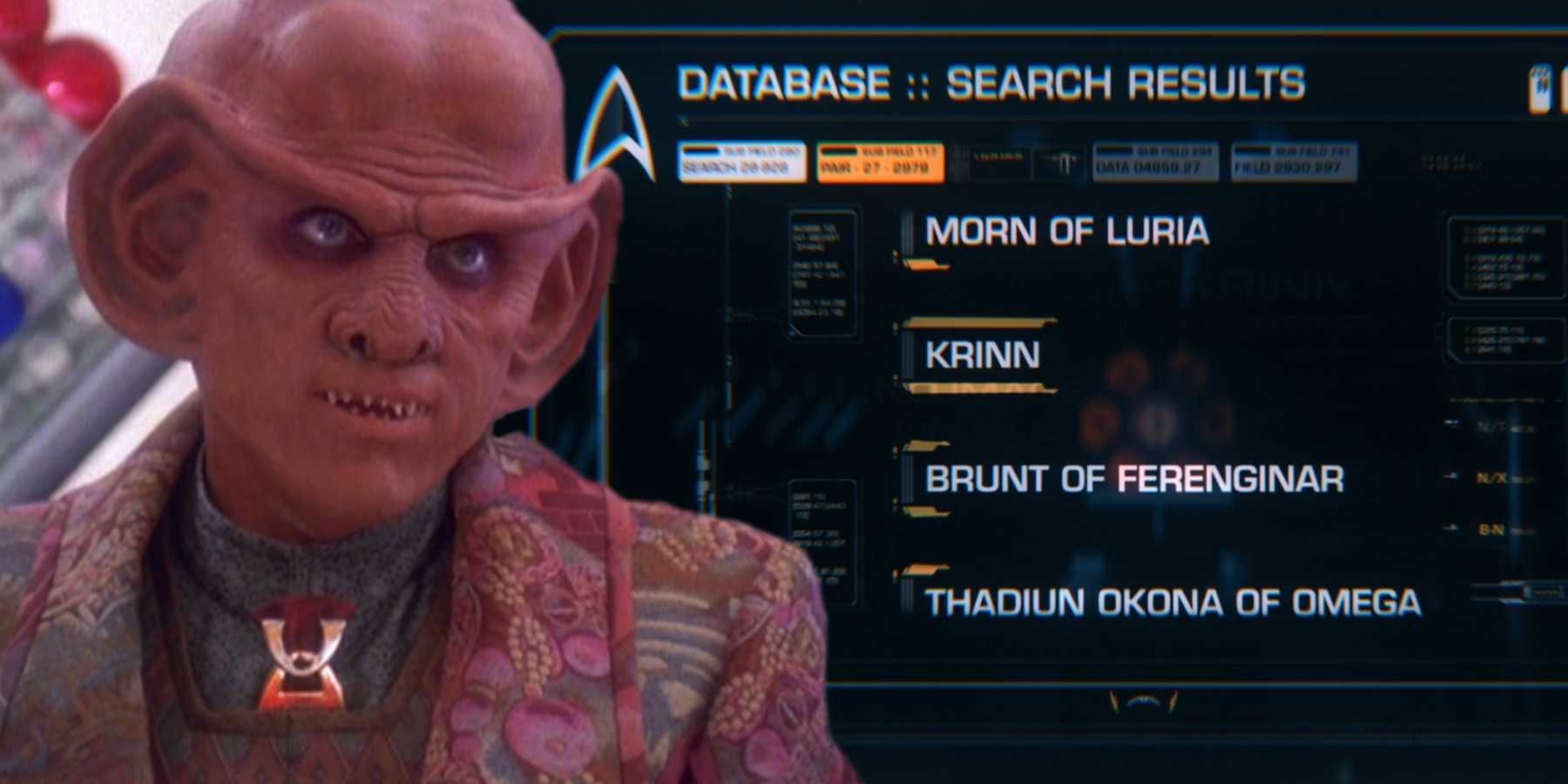 Quark en DS9 y Brunt mencionado en Star Trek: Picard