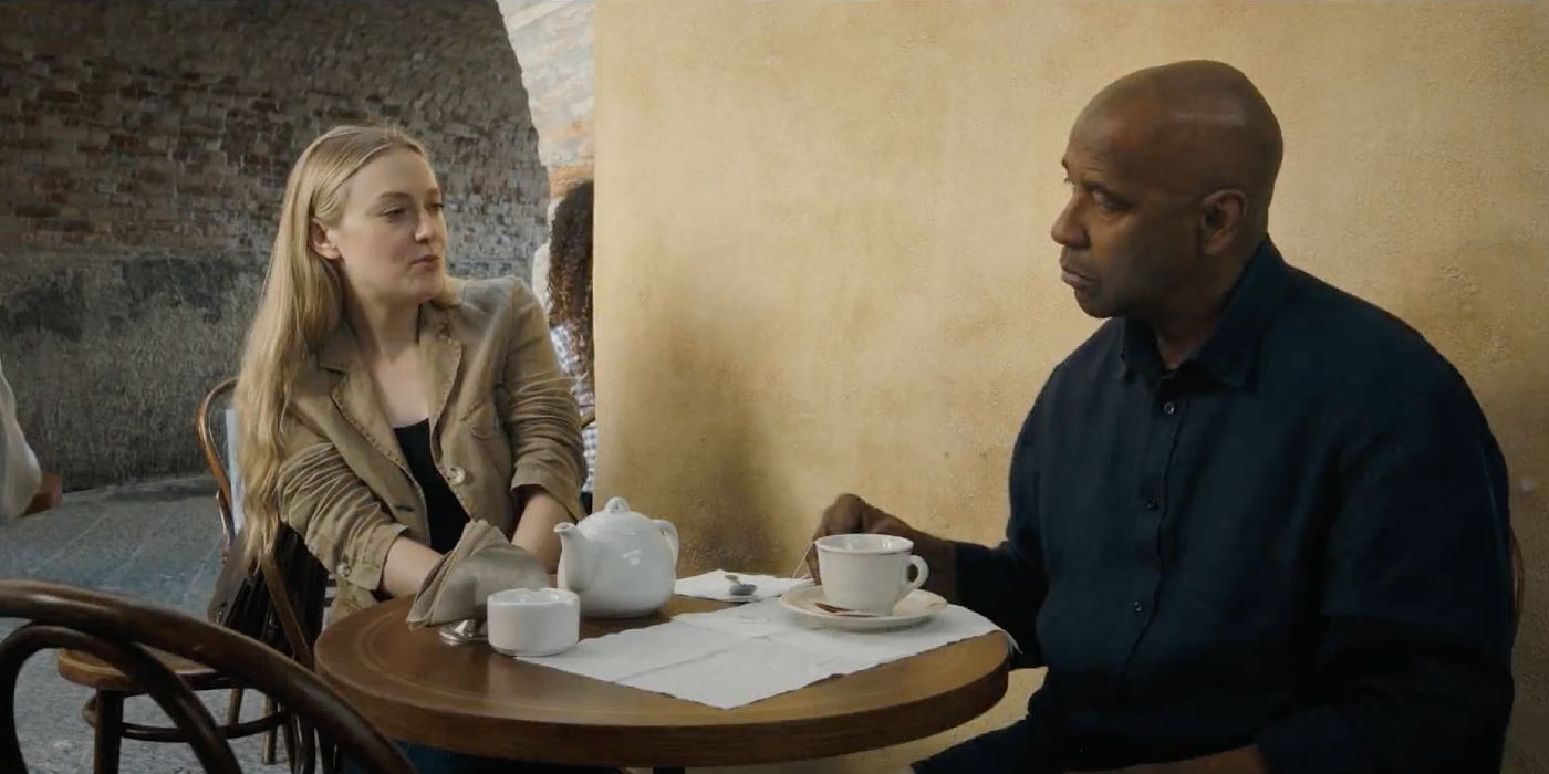 Dakota Fanning y Denzel Washington en The Equalizer 3.