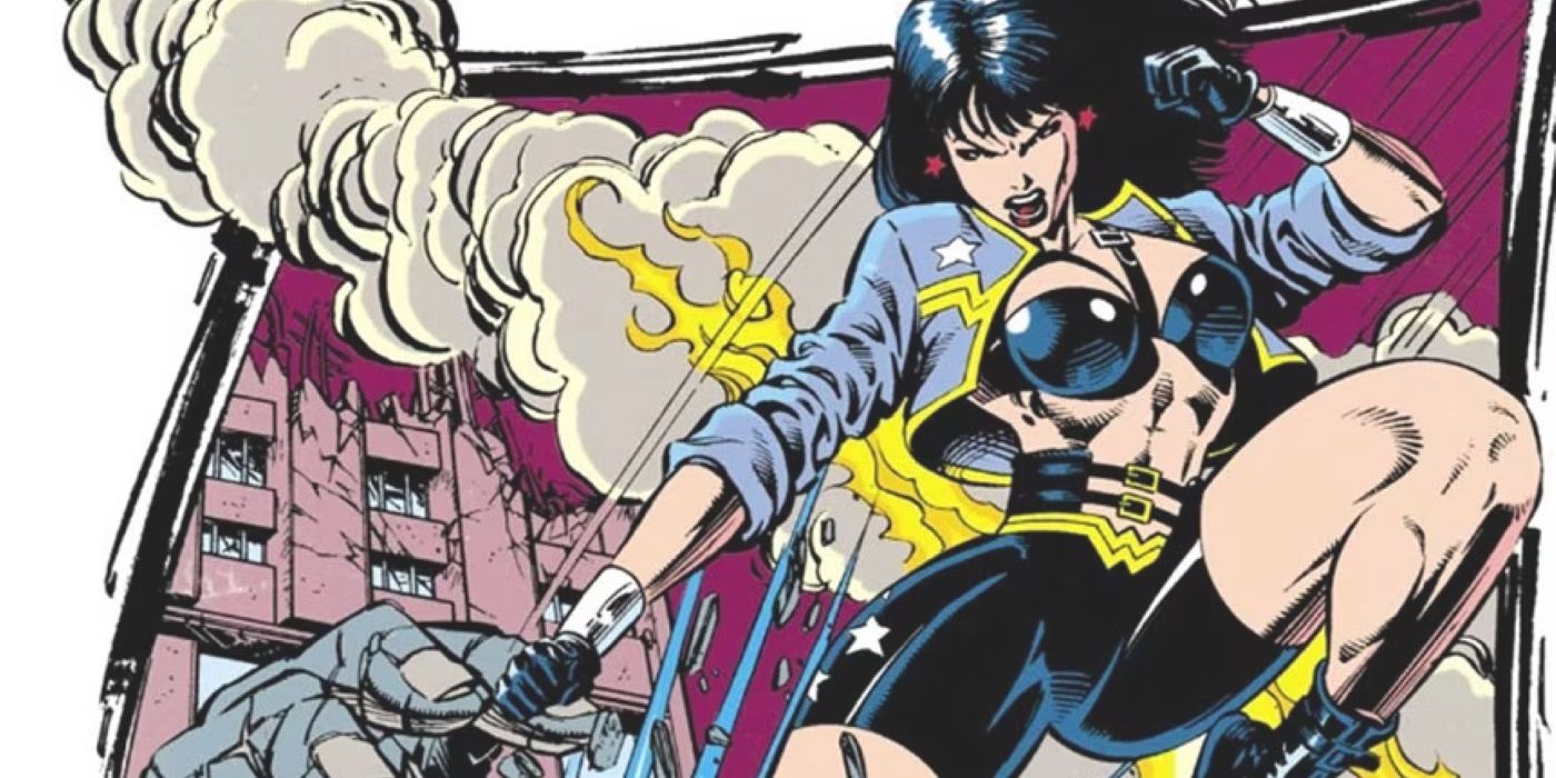 El controvertido disfraz de motociclista de los años 90 de Wonder Woman regresa en el arte oficial
