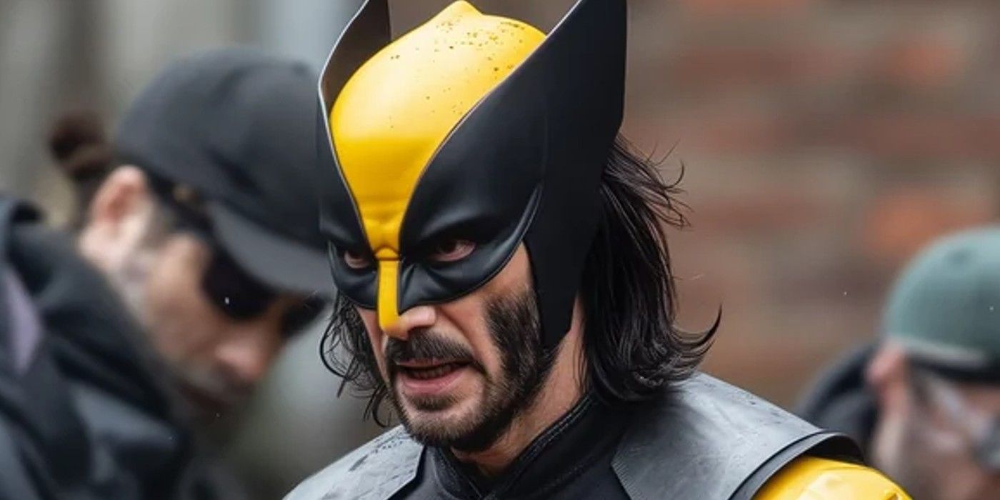 Keanu Reeves se convierte en Wolverine con traje y casco amarillo de X-Men en un arte de Marvel increíblemente realista