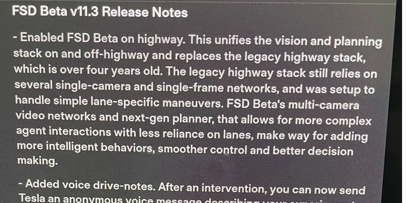 Notas de la versión Tesla FSD Beta 11.3: ¿Qué hay de nuevo y mejorado?