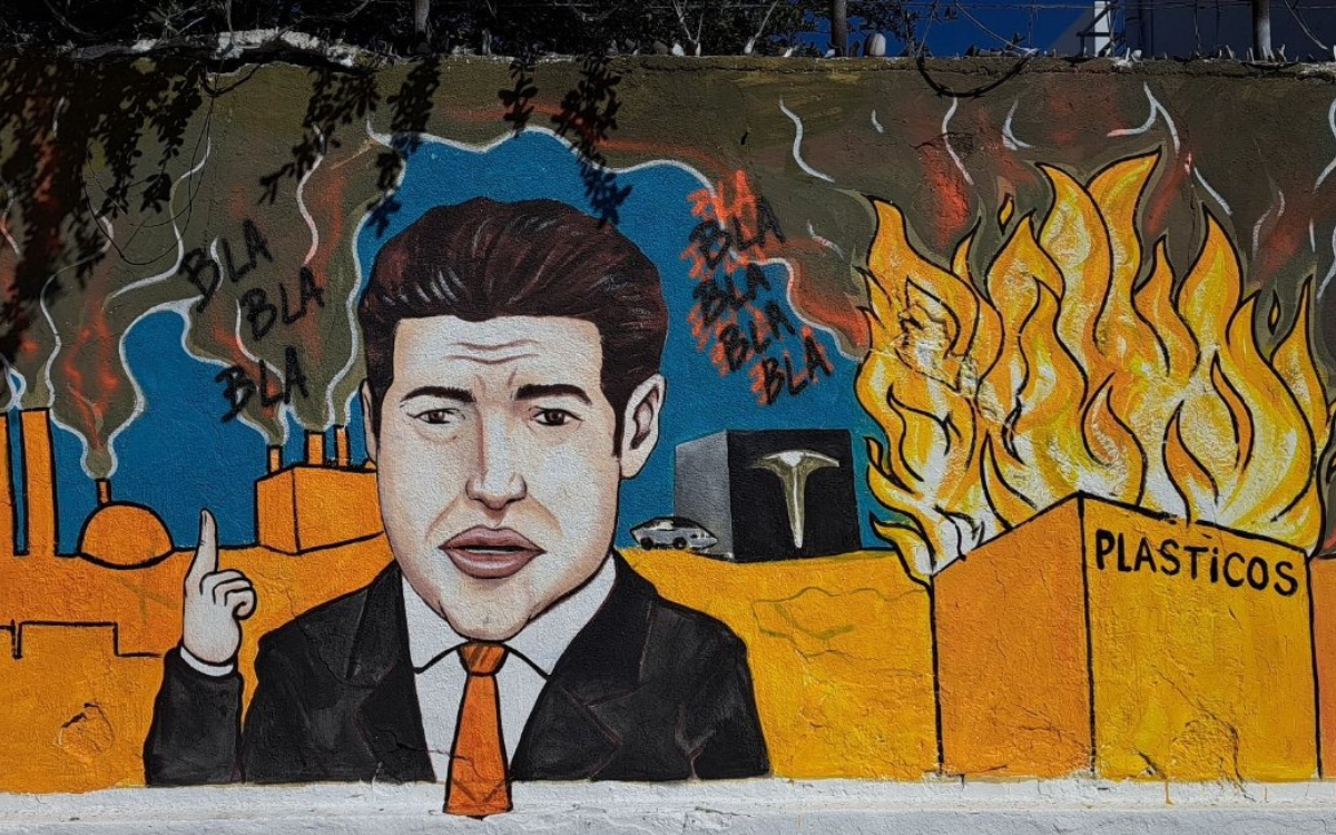 Borran mural con crítica al gobierno de Samuel García y Colosio por contaminación | Video