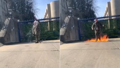Muere soldado de EU que se prendió en fuego frente a embajada israelí en protesta | Video