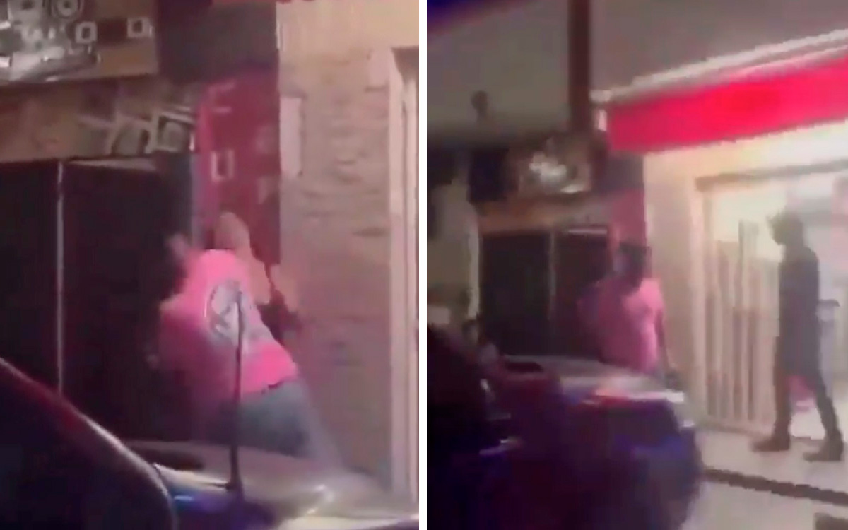 Chiapas: Captan a presunto policía municipal golpeando a su esposa en la calle | Video