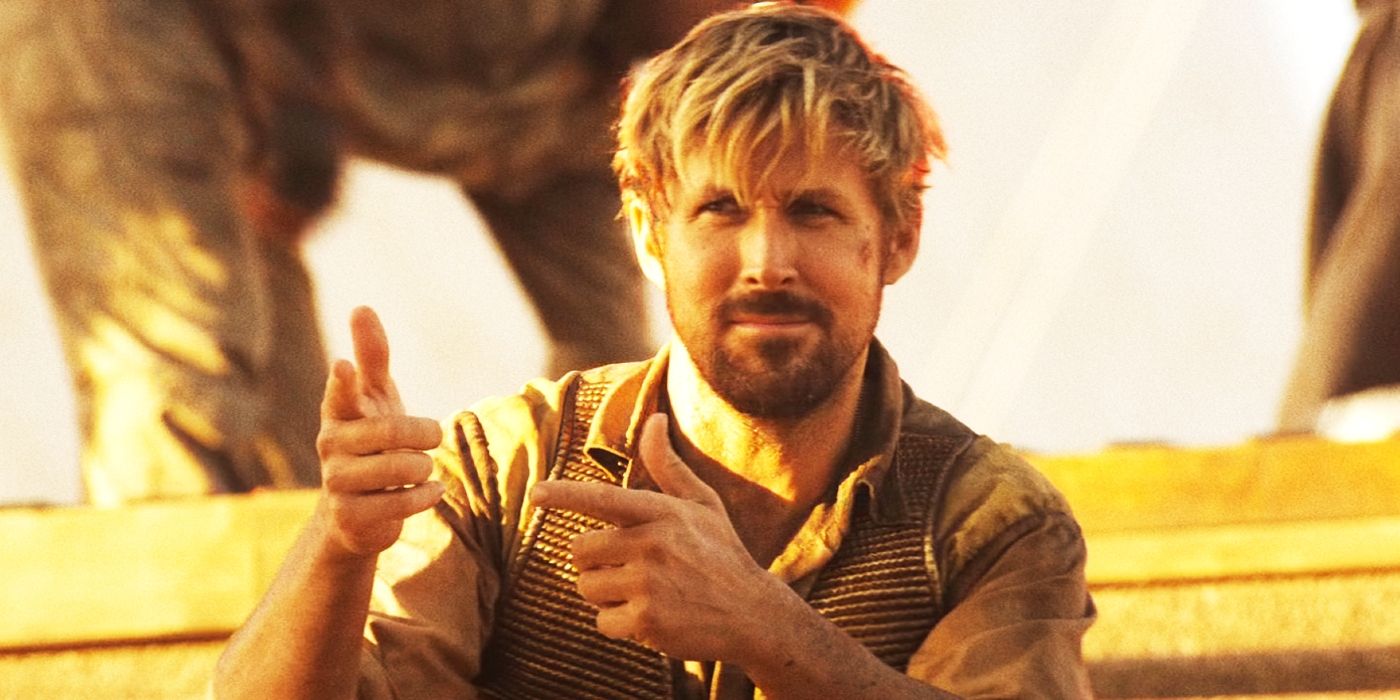 Ryan Gosling haciendo pistolas con los dedos como Colt en The Fall Guy