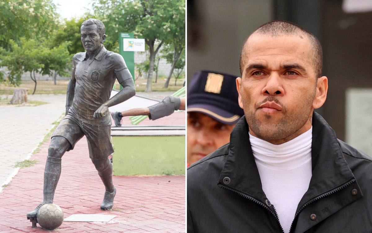 Piden a la justicia brasileña retirar la estatua de Dani Alves en Juazeiro