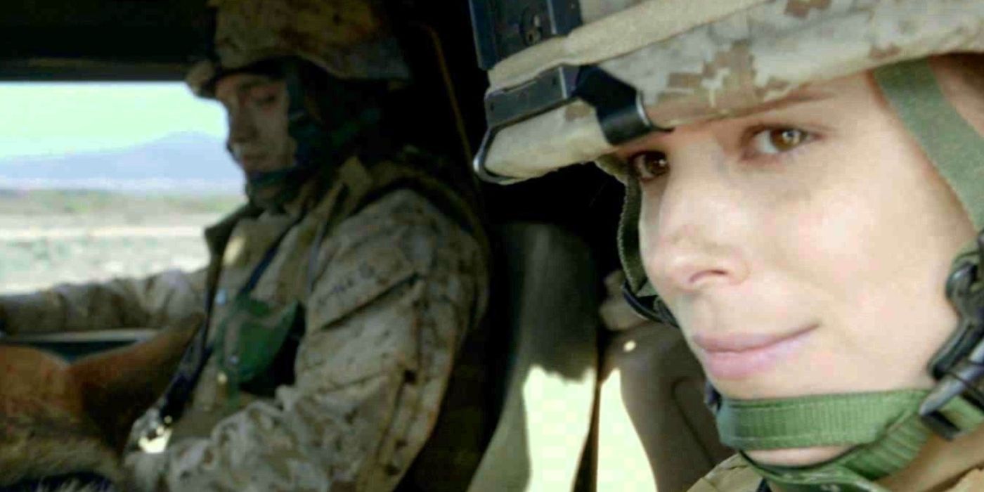 Megan (Kate Mara) con una sonrisa en Megan Leavey