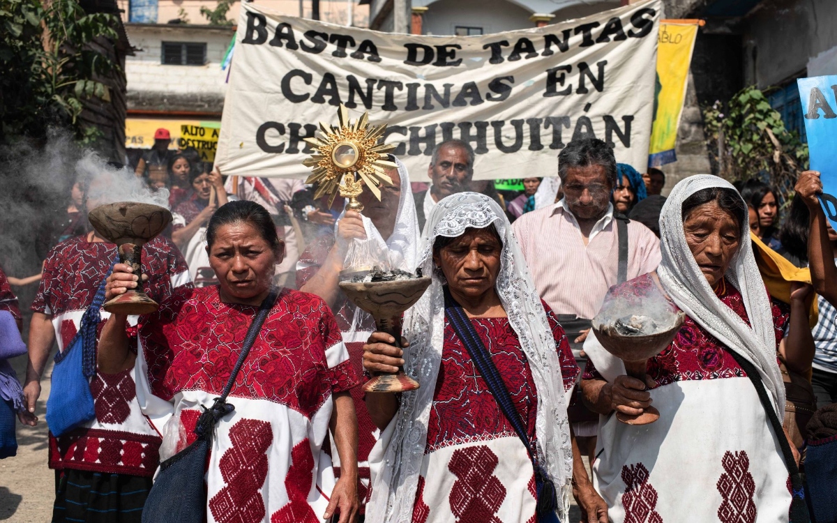 Indígenas protestan contra violencia del narcotráfico en Chiapas