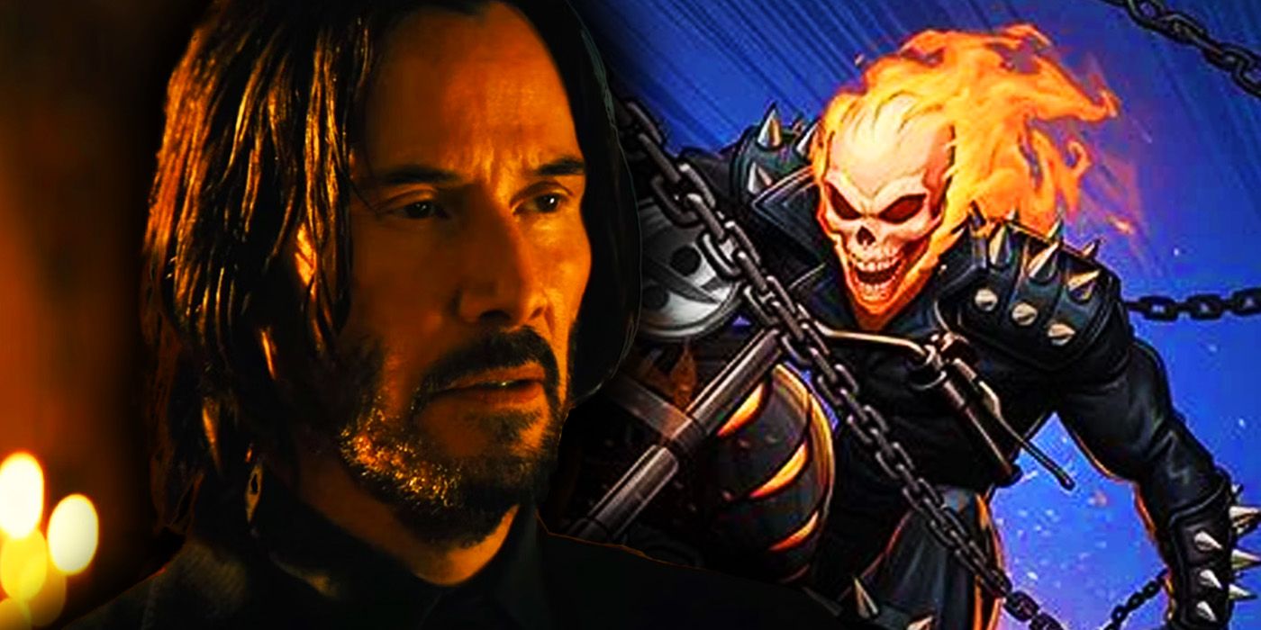 Keanu Reeves como John Wick con Ghost Rider en Marvel Comics