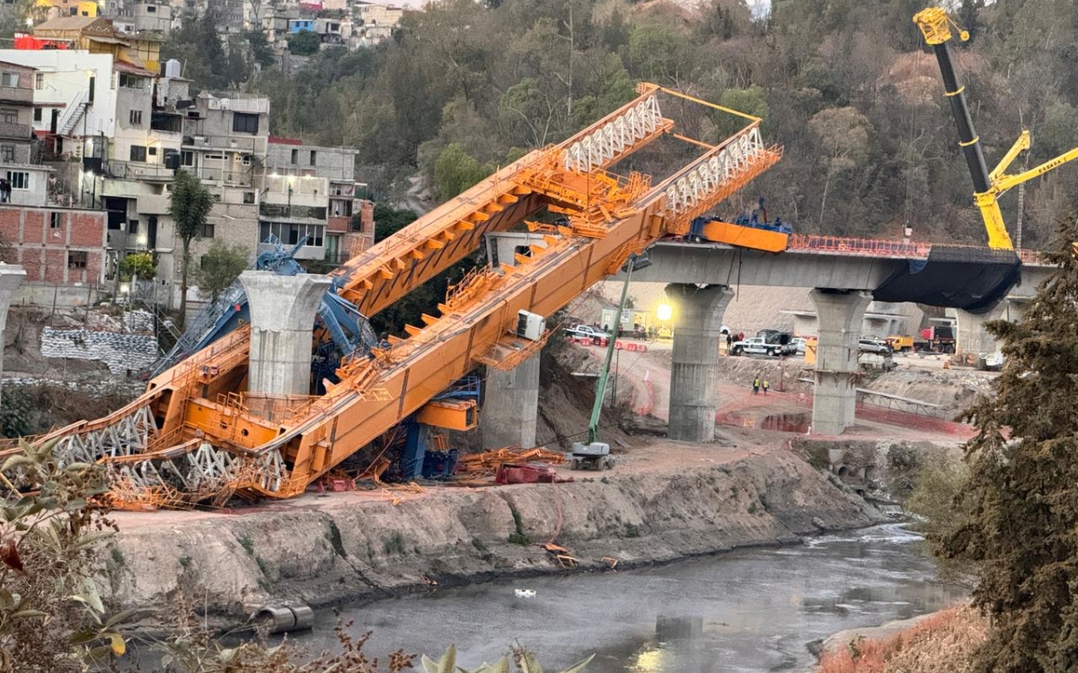 Se desploma estructura metálica de Tren Interurbano México-Toluca | Video