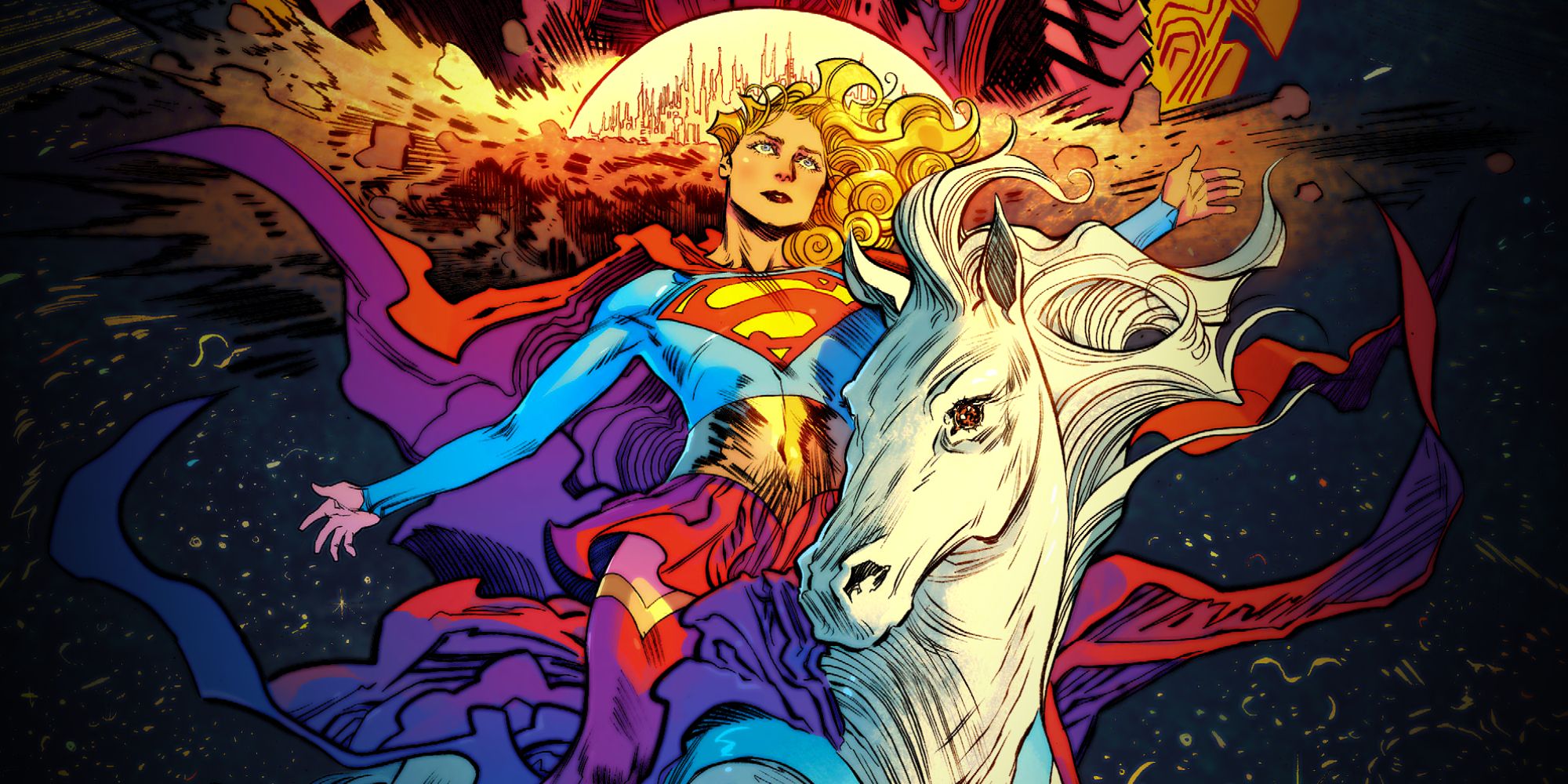 Kara Zor-El monta el superhéroe cometa en Supergirl Woman of Tomorrow