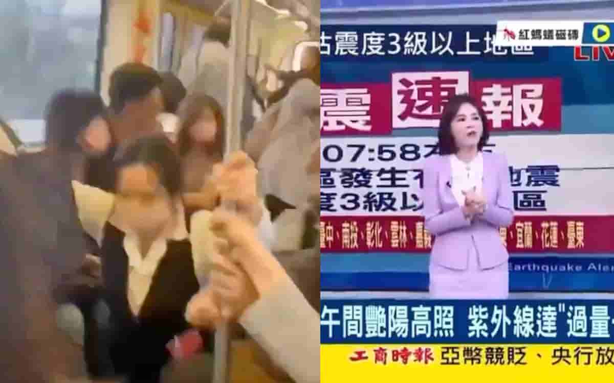 Videos | Terremoto de 7.2 sorprende a usuarios del Metro y a conductoras de noticias en Taiwán