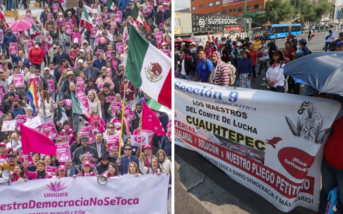 AMLO: Si CNTE mantiene plantón en el Zócalo, actuarán de manera responsable ante ‘Marea Rosa’