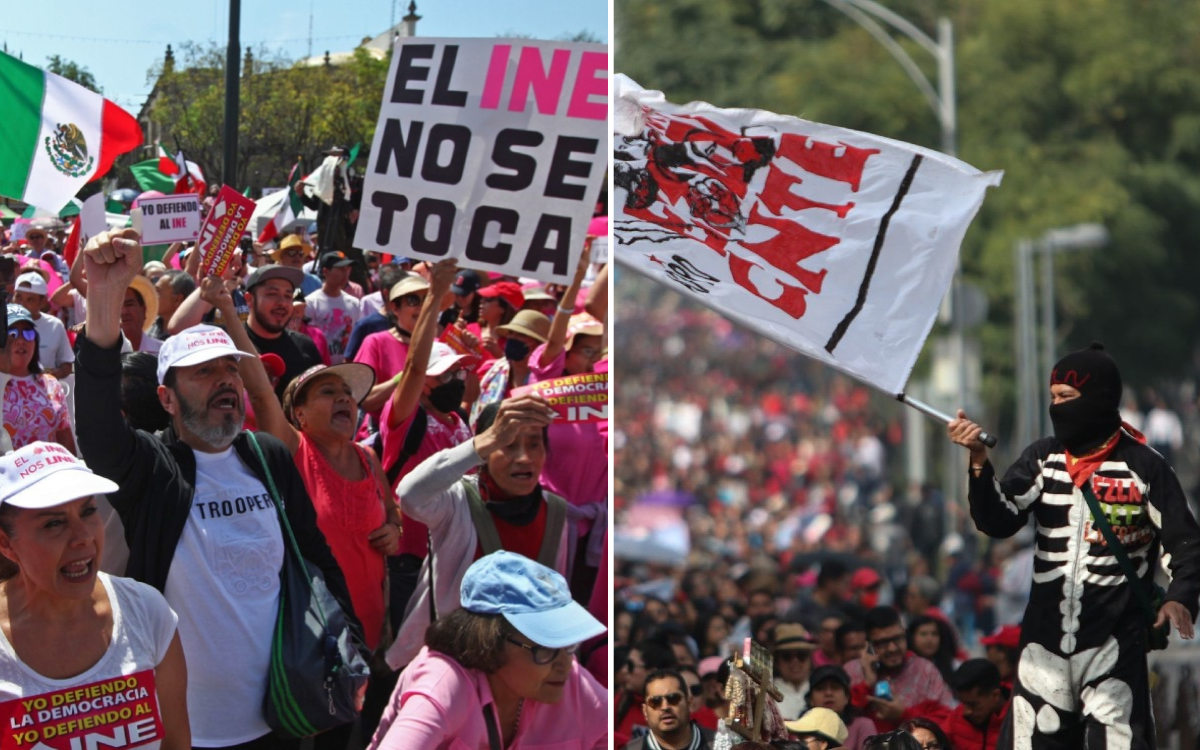 Marea Rosa y CNTE convivirán en el Zócalo 'sin conflicto'