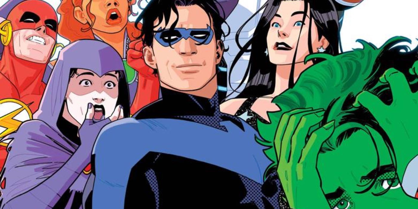 Nightwing celebra que los titanes reemplacen a la Liga de la Justicia en un divertido cosplay