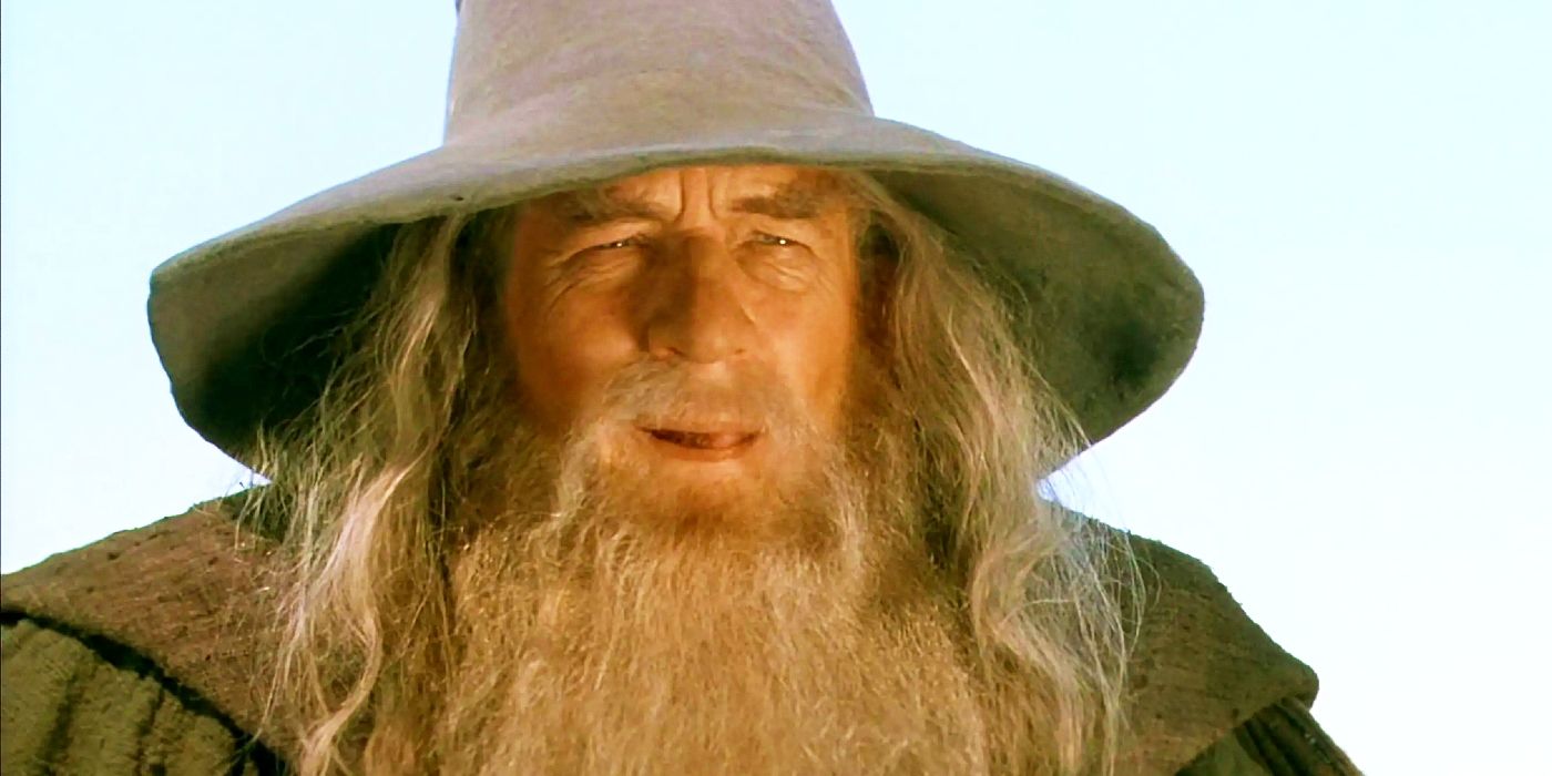 Un primer plano de Ian McKellen como Gandalf con una expresión confusa en El Señor de los Anillos: La Comunidad del Anillo