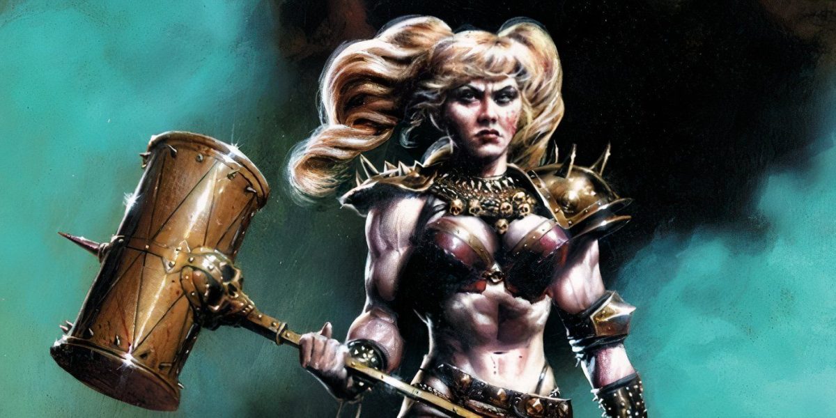 El disfraz bárbaro épico de Harley Quinn regresa para una escena de batalla creada para cosplayers