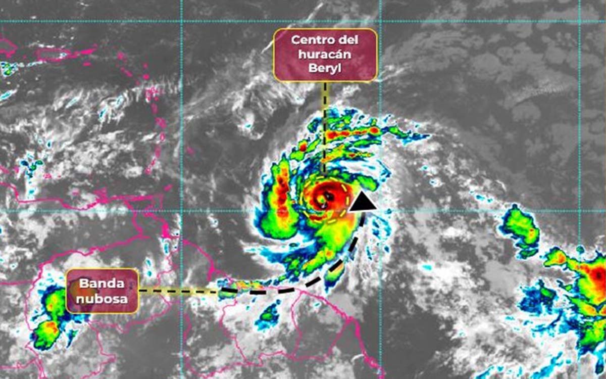 'Beryl' se intensifica a huracán categoría 4; ¿cuándo llegará a México?