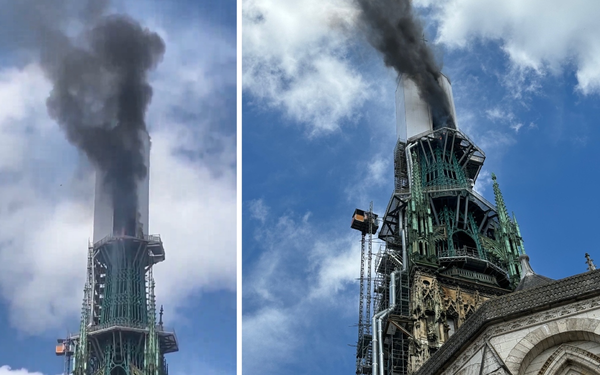 Controlan incendio en la emblemática catedral de Ruán, Francia | Video