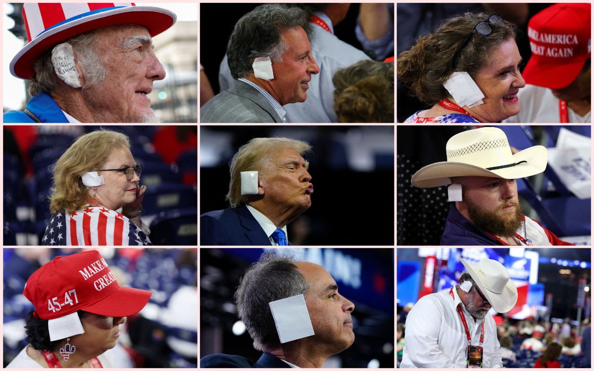 Fanáticos de Trump ponen de moda vendas en las orejas como ‘señal de amor’