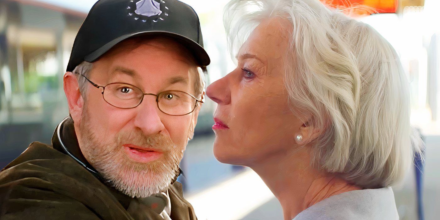 Steven Spielberg visita el set de la película de misterio sobre un asesinato de Pierce Brosnan y Helen Mirren en Netflix en una encantadora fotografía