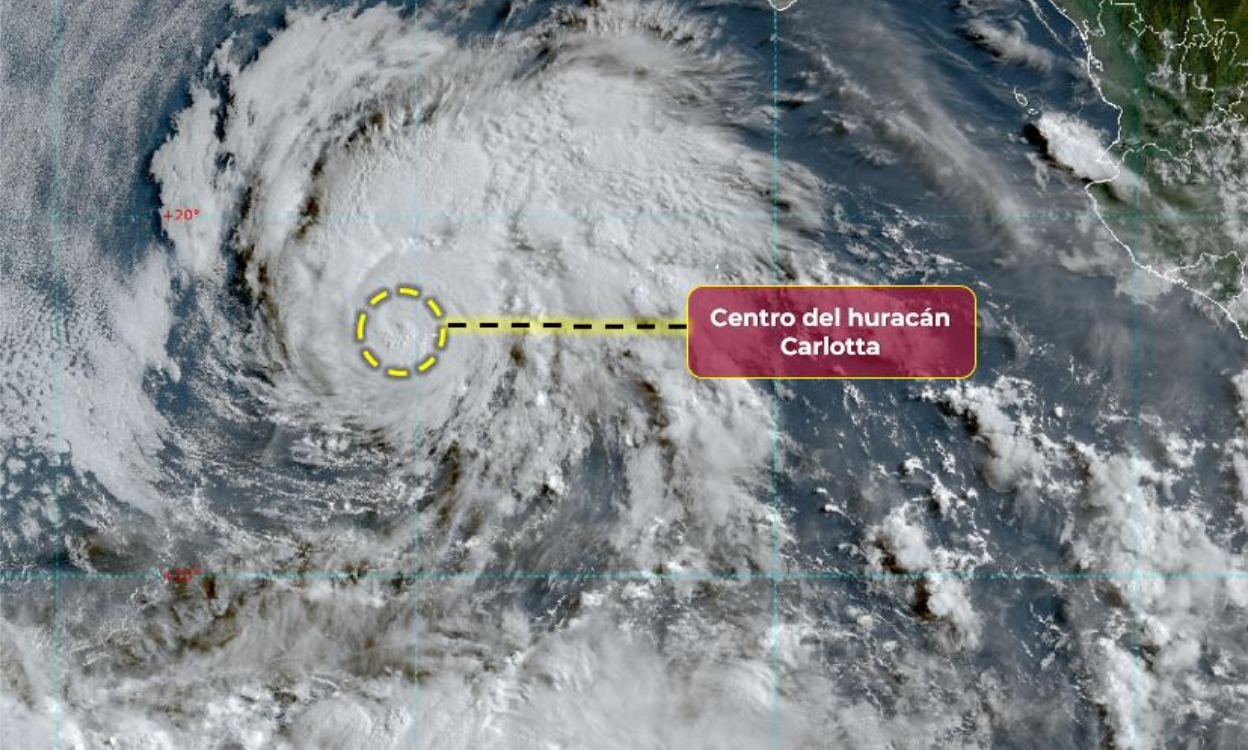 'Carlotta' se intensifica y ya es huracán categoría 1; estados que afectará