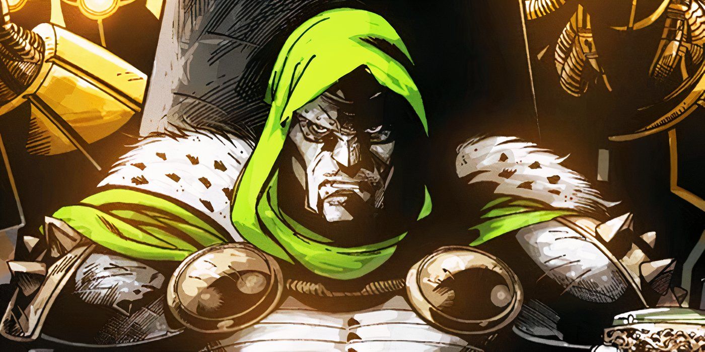 Doctor Doom con capa forrada de piel en Marvel Comics