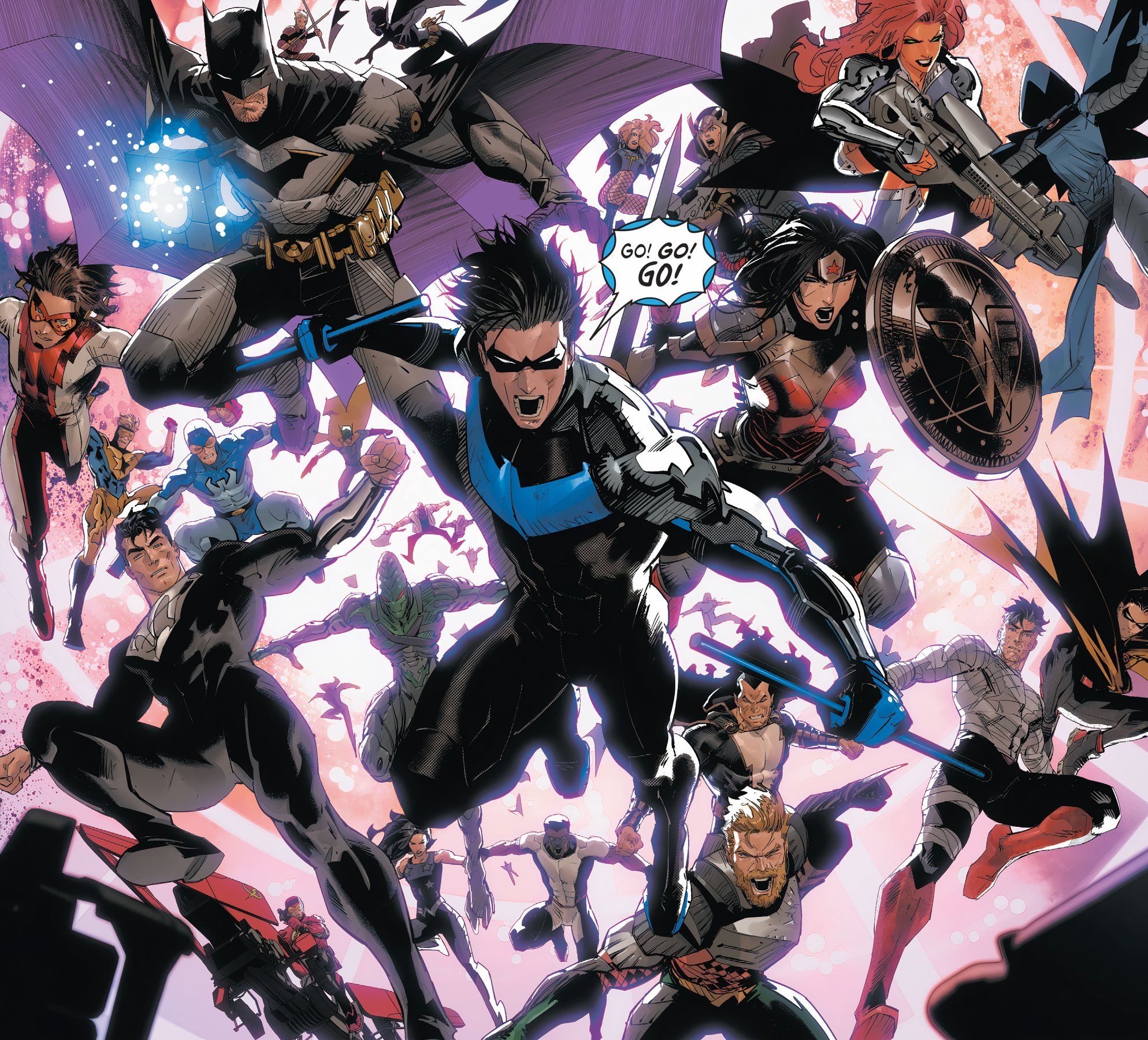 Absolute Power #4 página 6 héroes nightwing led