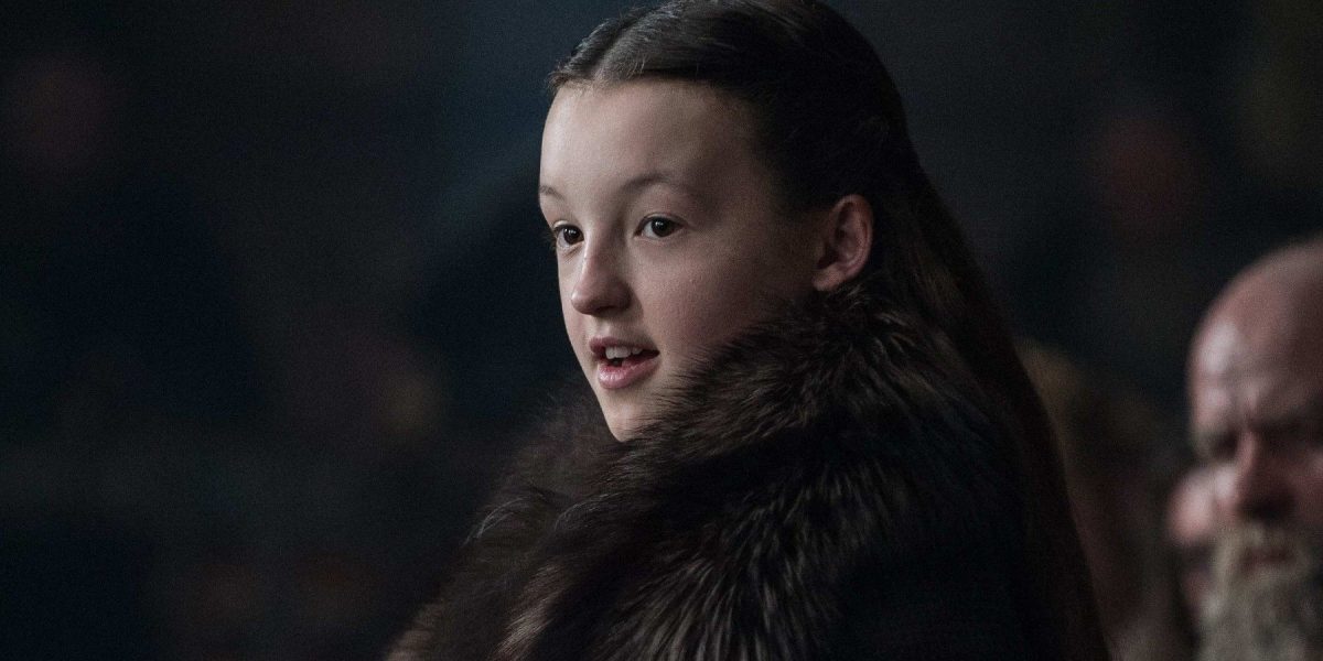 Lyanna Mormont talking at Winterfell in Game of Thrones