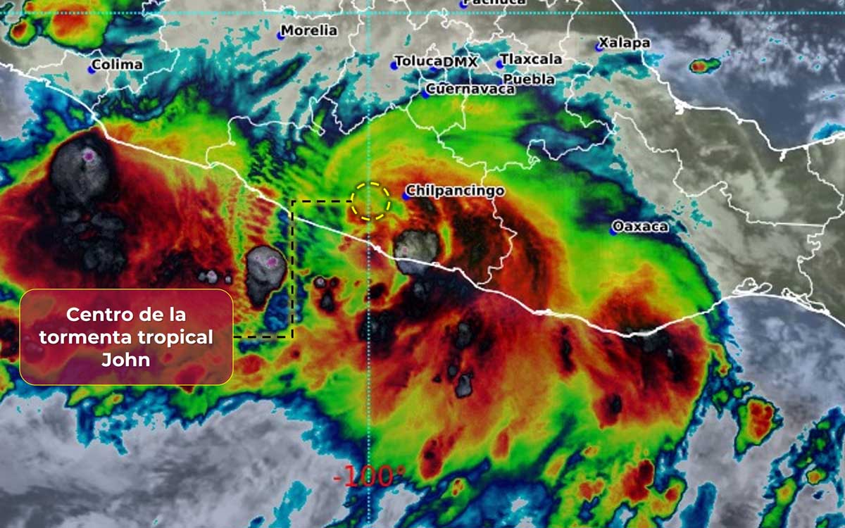 'John' se degrada a tormenta tropical en Guerrero