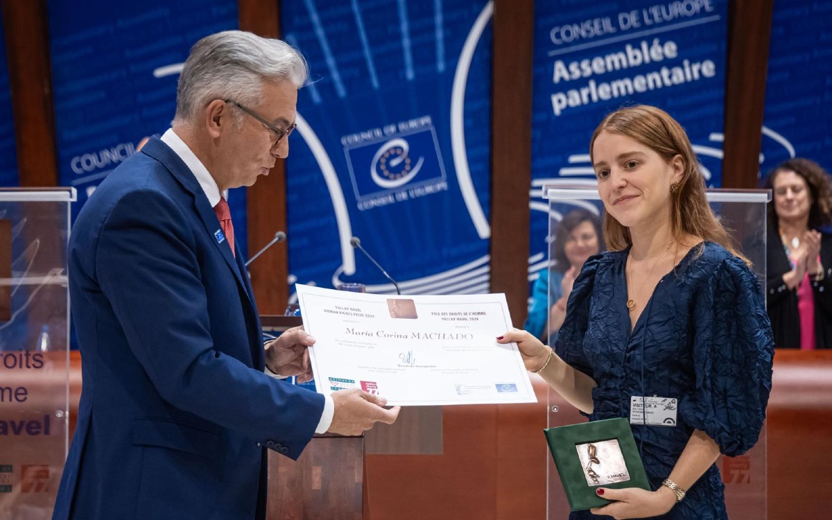 María Corina Machado recibe el premio Václav Havel de Derechos Humanos