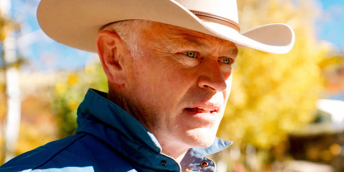 Neal McDonough parece asustado mientras usa un sombrero de vaquero en Homestead 2024