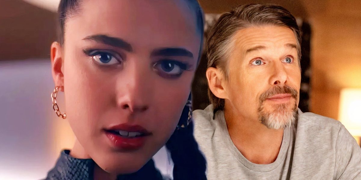 Ethan Hawke y Margaret Qualley interactúan en el bar en la primera imagen de Blue Moon de Richard Linklater