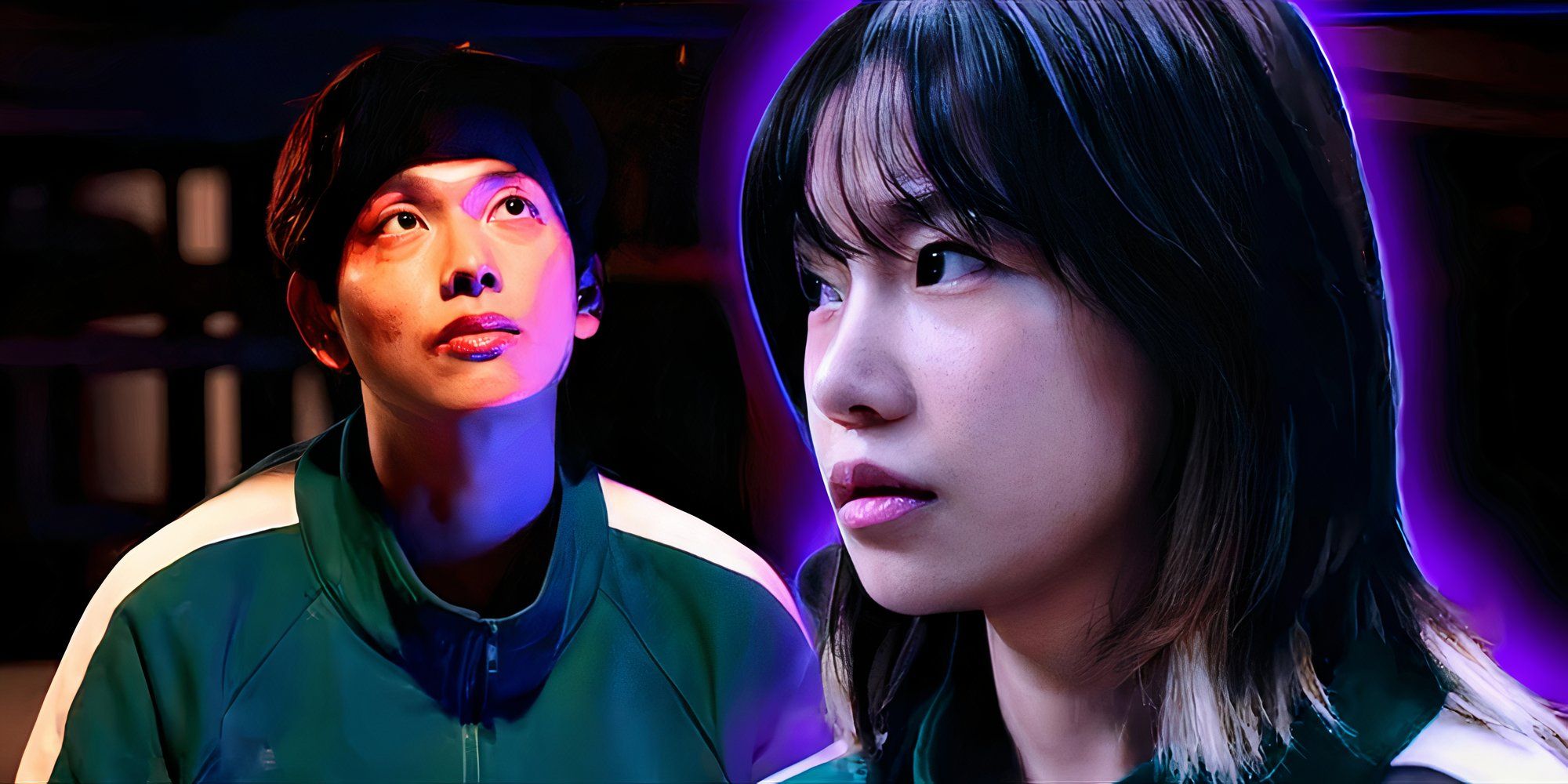   Jo Yu-ri como Kim Jun-hee y Yim Si-wan como Lee Myeong-gi en la temporada de El juego del calamar