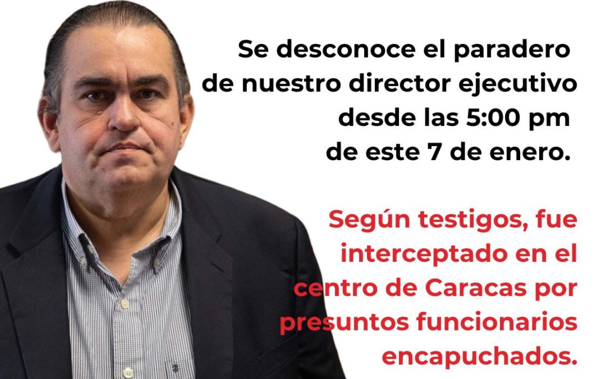 ONG responsabiliza al gobierno de Maduro por desaparición de su director