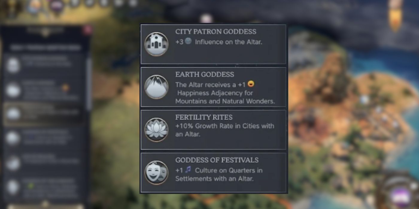 Civ 7: Mejores creencias de panteón