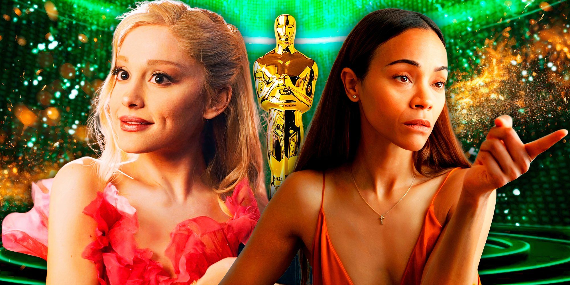 Ariana Grande podría ser solo la séptima ganadora del Oscar con esta distinción si le rinde a Zoe Saldaña por la actriz de apoyo