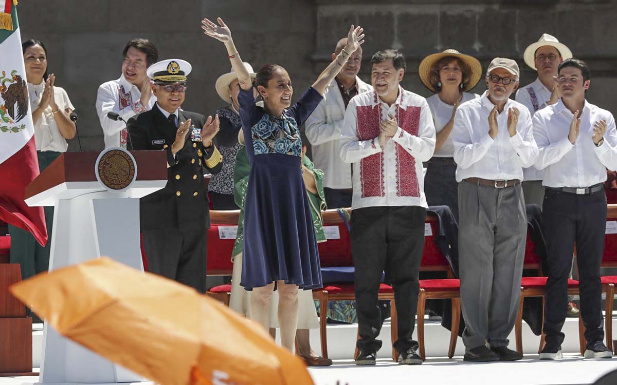 Frenar aranceles, ‘un logro de todos’: Sheinbaum durante asamblea en Zócalo