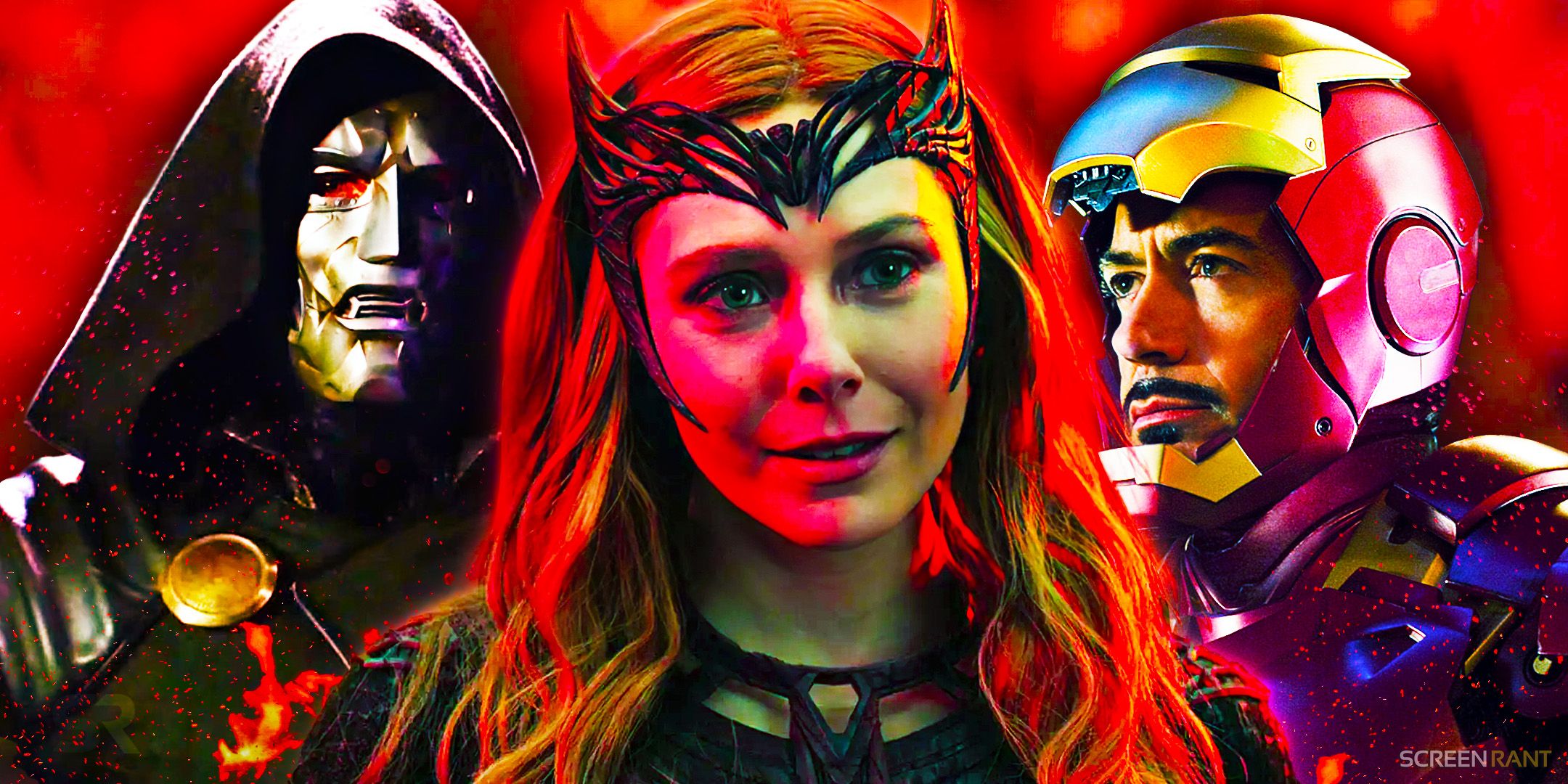 La bruja escarlata de Elizabeth Olsen se une al Doctor Doctor Doom de Robert Downey Jr en Avengers inquietantes: Doomsday Art