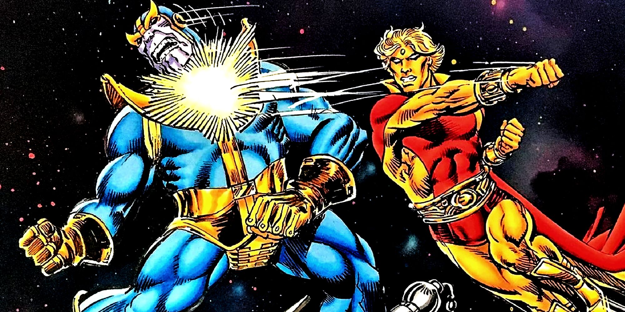 Adam Warlock vs Thanos en Marvel Comics 'Infinity Gauntlet