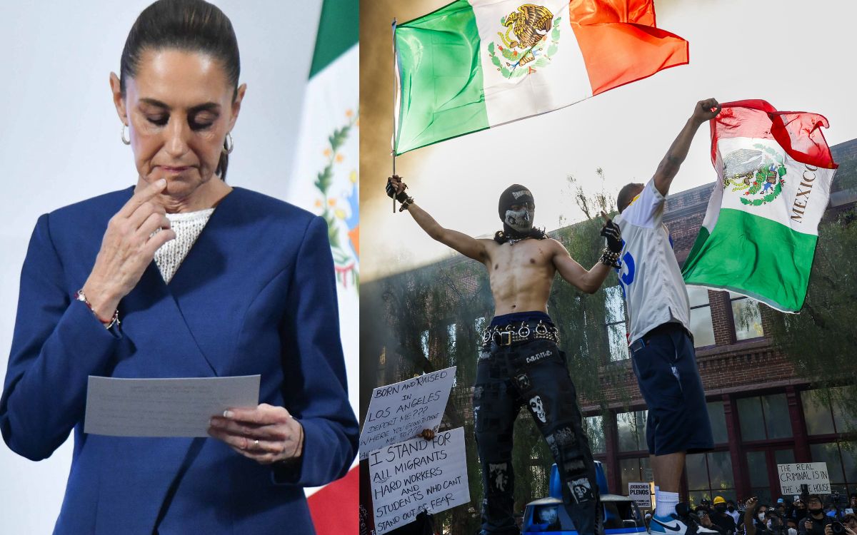 Sheinbaum 'no se explica' foto de protestas en EU: 'De mucha provocación'