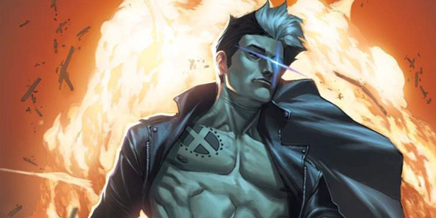 Nate Gray, también conocido como X-Man, se encuentra frente a una explosión. New Mutants (2009) Variante de la variante de Jorge Molina