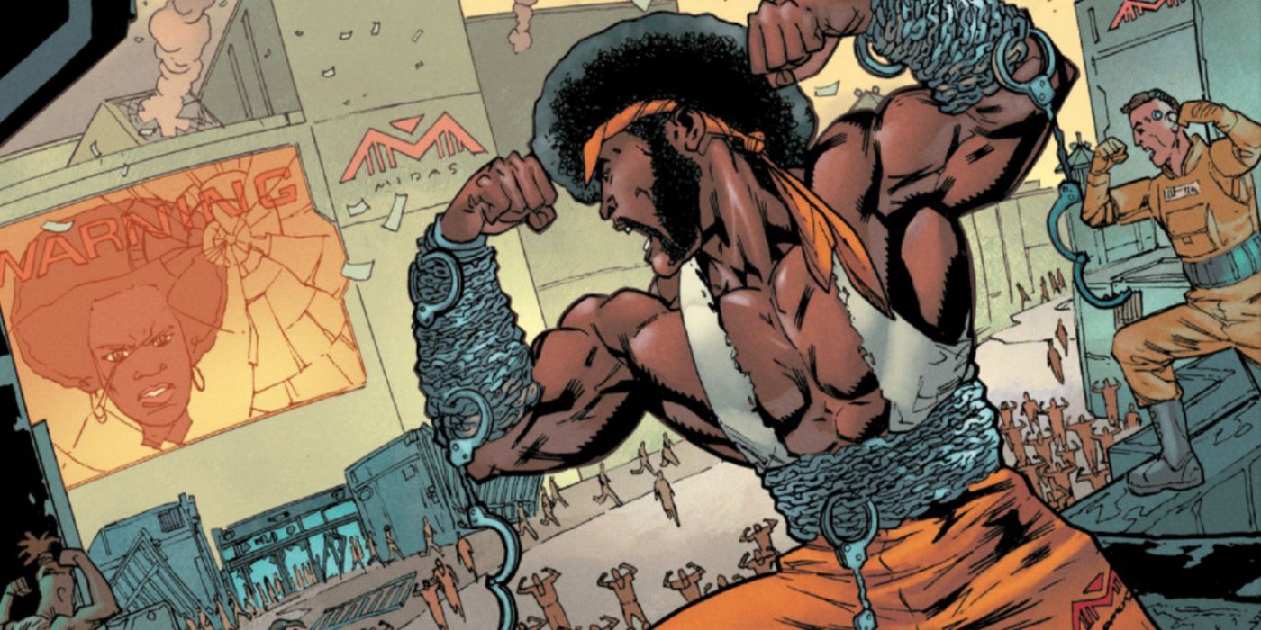 Ultimates #9 por Camp y Allen - Luke Cage se flexiona mientras lidera una pausa en la prisión
